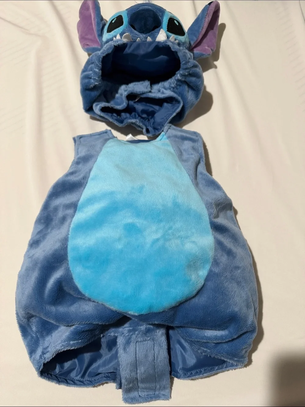 Disney Blue Stitch Plush Hood and Vest Set